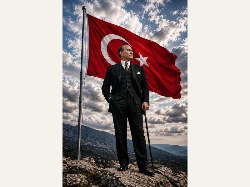 Dikey Atatürk afiş tasarımı Dikey Atatürk afiş tasarımı