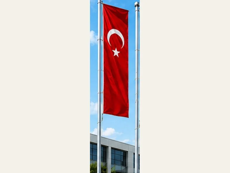 Direk üzerinde Türk bayrağı